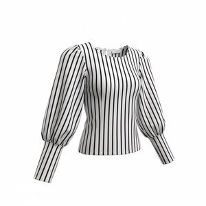 Anthropologie ALI & JAY Black and White Striped Blouse